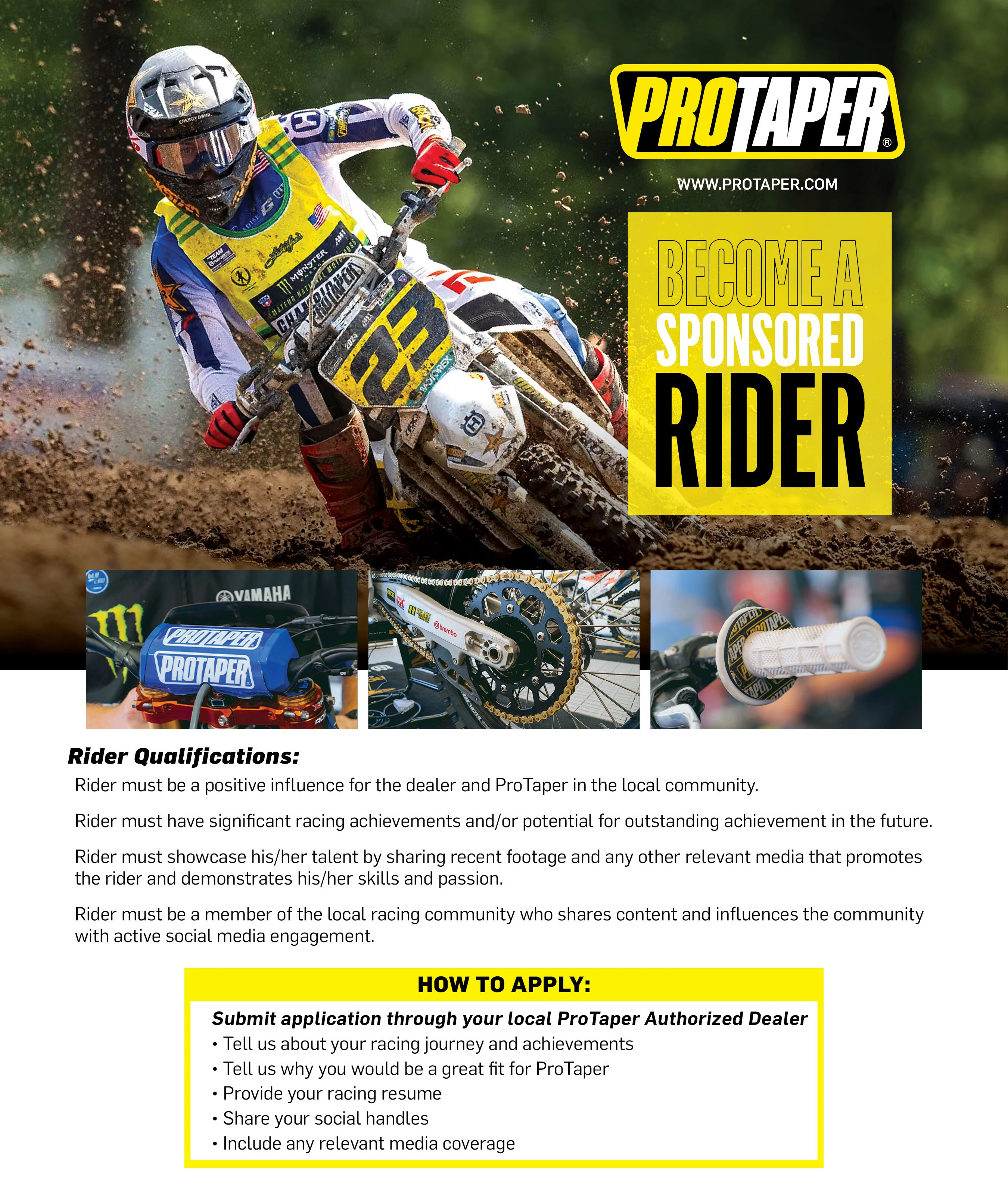 ProTaper Sponsored Rider Support Program Flyer and Overview