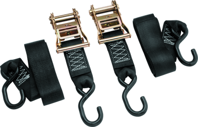 BikeMaster 2x84in Ratchet Tiedown Pair - Black - 100576