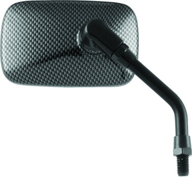 BikeMaster Mini Rectangle Mirror 10mm - Carbon Fiber - Each - 600007