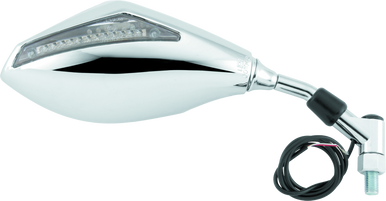 BikeMaster Universal Mirror with Integrated Turn Signals 10mm - Pair - Chrome - 600298