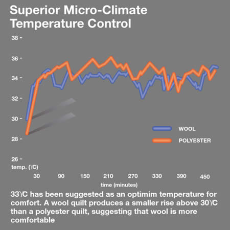 Wool poly Temperature Comparison