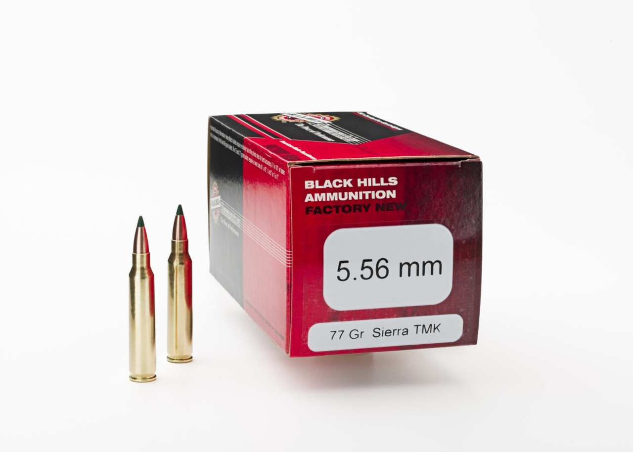 500 round Case Black Hills Ammunition Factory New D556N19 - 5.56 NATO 77 Grain TMK Tipped MatchKing - Free Shipping and Insurance!