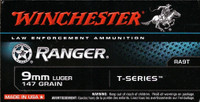 50 Rounds Winchester Ranger T-Series RA9T - 9mm 147 grain Jacketed Hollow Point - Minimum 3 boxes