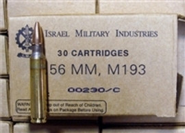600 Rounds IMI M193 5.56 NATO 55 Grain FMJ in 30 round boxes
