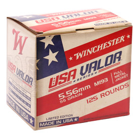 125 Rounds Winchester Lake City 5.56x45mm NATO Ammo 55 Grain M193 FMJ in 125 Rounds Value Packs - Must buy 4 packs or more