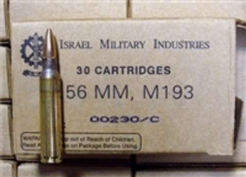 600 Rounds IMI M193 5.56 NATO 55 Grain FMJ in 30 round boxes