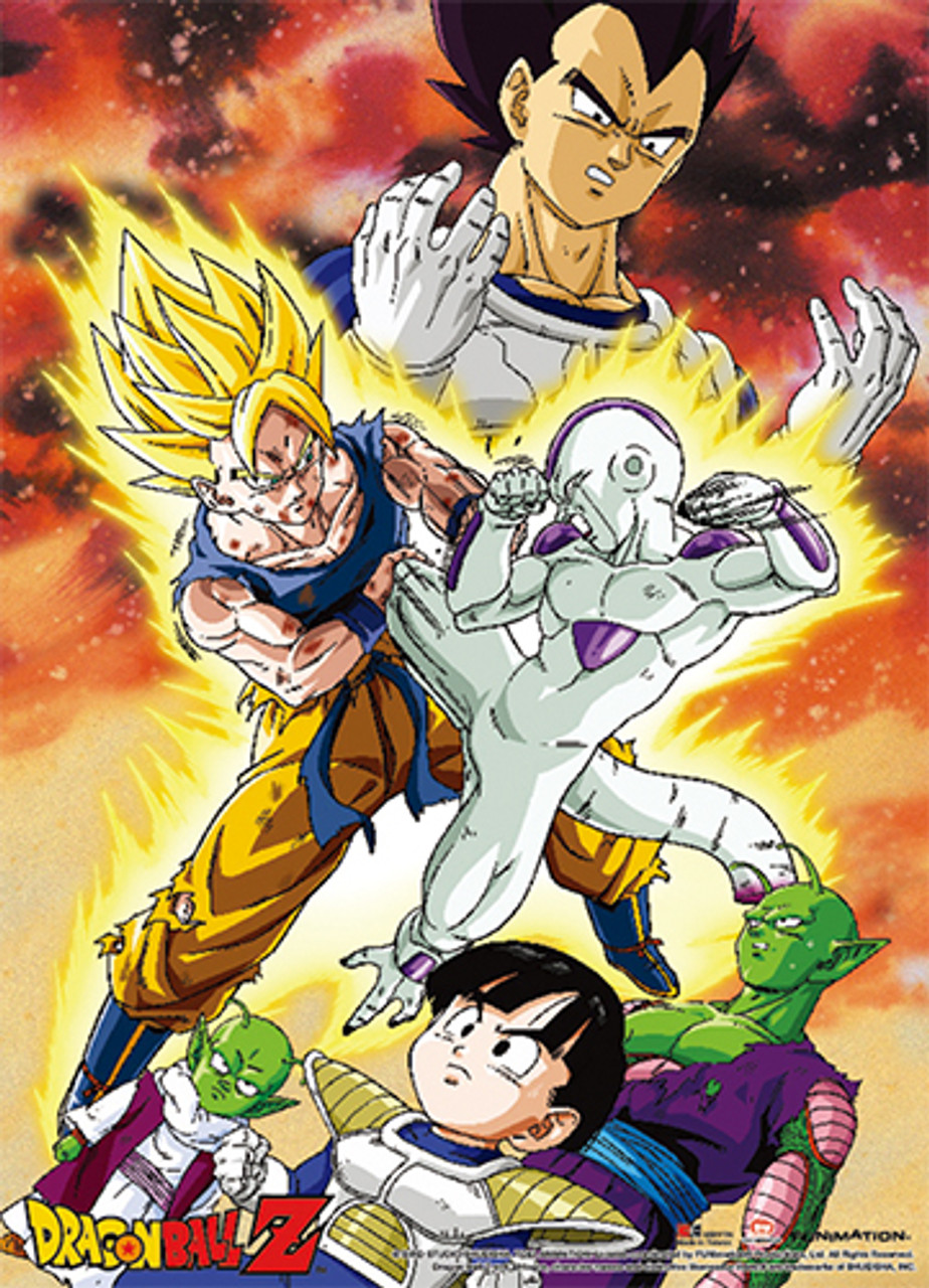 Dragon Ball Z Super Saiyan Goku Versus Final Form Frieza Wall Scroll