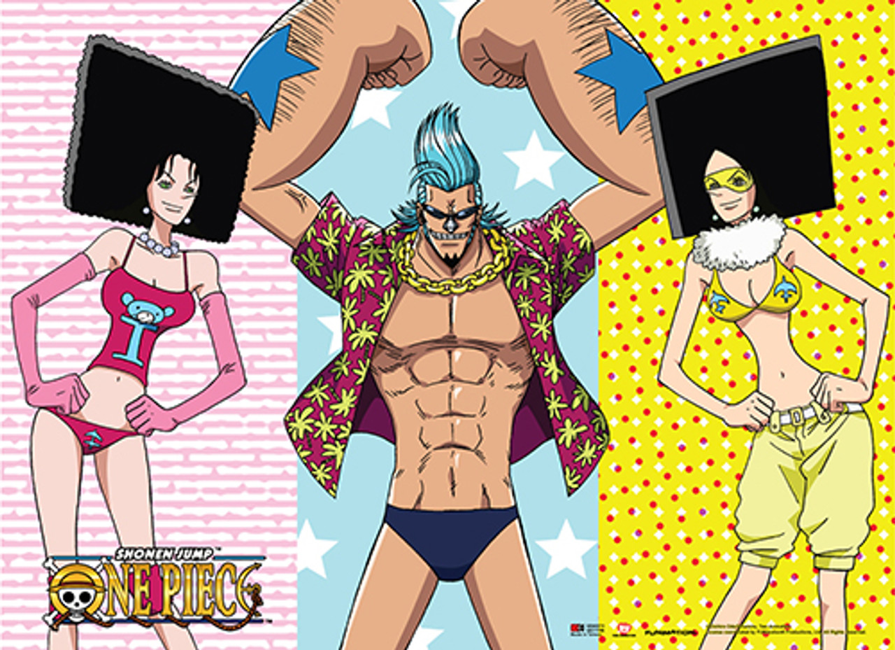 One Piece Franky With Mozu And Kiwi Wall Scroll Stella S Belle