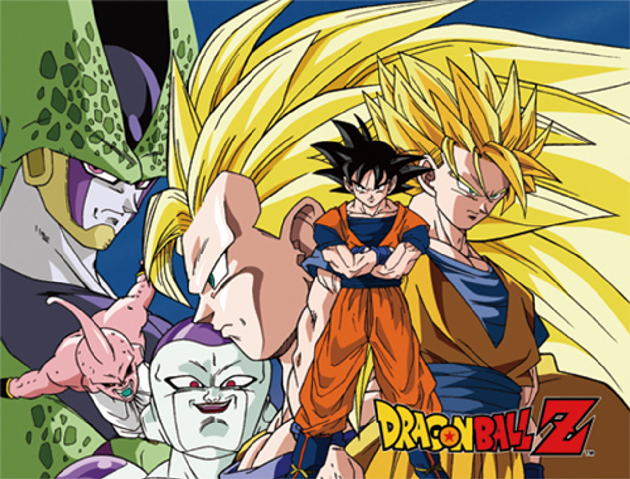 Dragon Ball Z Goku Vs Kid Buu Perfect Cell And Frieza Throw Blanket