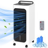 HOMCOM 26" Evaporative Air Cooler with Ice Packs, 3-In-1 Ice Cooling Fan, Portable Swamp Cooler with Water Tank, Timer, 90° Oscillating, Remote, for Home Office Bedroom