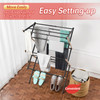 1set, Metal Clothes Rack, Pre Assembled Clothes Rack, Expandable Laundry Drying Rack, Towel Rack For Indoor And Outdoor Use