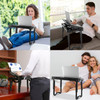 Foldable Laptop Table Bed Notebook Desk with Cooling Fan Mouse Board LED light 4 xUSB Ports Breakfast Snacking Tray