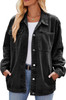 Women's denim jacket long sleeved fashionable button denim jacket with pockets #1