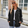 Women's denim jacket long sleeved fashionable button denim jacket with pockets #1
