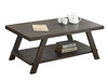 Athens Contemporary Wood Shelf Coffee Table in Weathered Espresso