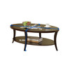 Perth Espresso Oval Coffee Table with Shelf