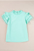 Jessie Layered Ric Rac Cap Sleeve Filled Neck Blouse