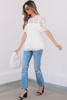 Maliyah Scalloped Floral Lace Peplum Blouse