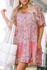 Paislee Hibiscus Floral Print Ruffle Mini Dress