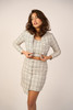 Cropped Tweed Blazer - White