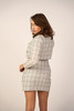 Cropped Tweed Blazer - White