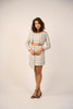 Cropped Tweed Blazer - White