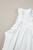 Savan Button Split Neck Ruffled Trim Tank Top