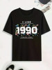 Forever Young 1990" Men's Cotton T-Shirt - Casual Short Sleeve, Crew Neck Tee for All Seasons, Perfect Gift Idea