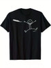 Hand Drawn Frisbee Golf Fun Ultimate Game Print T-Shirt, Comfortable & Breathable, Casual Short Sleeves, Everyday Wear, All Seasons, Black Men's