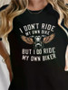 Women's Soft Motorcycle Biker & Wings Graphic Print Crew Neck Short Sleeve T-Shirt - Black, Casual Comfort Fit, Machine Washable