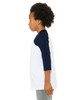 Youth 3/4-Sleeve Baseball T-Shirt - WHITE/ BLACK - M