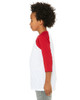 Youth 3/4-Sleeve Baseball T-Shirt - WHITE/ BLACK - M