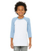 Youth 3/4-Sleeve Baseball T-Shirt - WHITE/ BLACK - M