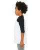 Youth 3/4-Sleeve Baseball T-Shirt - WHITE/ BLACK - M