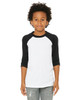 Youth 3/4-Sleeve Baseball T-Shirt - WHITE/ BLACK - M