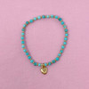 Stone Bead Heart Anklet