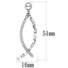 TK1806 - High polished (no plating) Stainless Steel Earrings with Top Grade Crystal  in Clear
