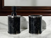Two Piece Black Glass Bling Bathroom Accessory Set