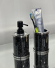 Two Piece Black Glass Bling Bathroom Accessory Set
