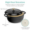 6 Quart Large Black Enamel Cast-Iron Dutch Oven Kitchen Cookware
