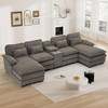 Comfy U Shape Cloud Couch - 124\" Chenille Sofa