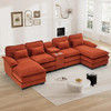 Comfy U Shape Cloud Couch - 124\" Chenille Sofa