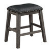 Set of 2 Faux Leather Counter Height Barstool