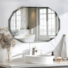 Bathroom Mirror for Wall, 24" X 36" Oval Mirror, Bathroom Vanity Mirror, Beveled Edge Frameless Wall Mount Vanity Mirror, Wall Mirror Decorative, Irregular Beveled Edge Mirror