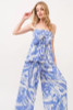 And The Why Smocked Tied Babydoll Abstract Print Top