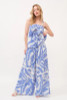 And The Why Smocked Tied Babydoll Abstract Print Top