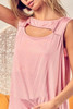 BiBi Rayon Span Knit With Cut Out Front Sleeveless Top