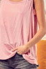 BiBi Rayon Span Knit With Cut Out Front Sleeveless Top