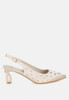 Dasavla Heart-Shaped Rhinestone Studded Slingbacks