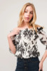 And The Why Smocked Off-Shoulder Floral Printed Top
